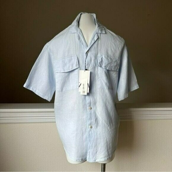 Zara Tops - ZARA LINEN SHIRT SKY BLUE SIZE M  | 4702/262/403 Ptp 23" 100% Linen